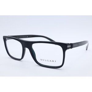 New Bvlgari 3028 501 Rectangle Black Eyeglasses Clear Lenses 53mm